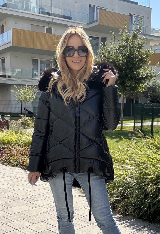 AnnaLea kabát gyöngyház fekete – Innova Fashion